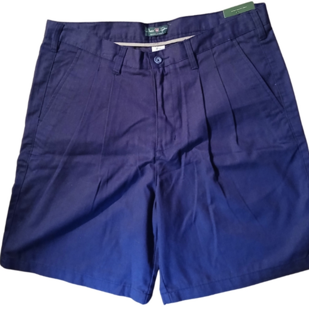 David Taylor Deep Blue Flat Front Shorts